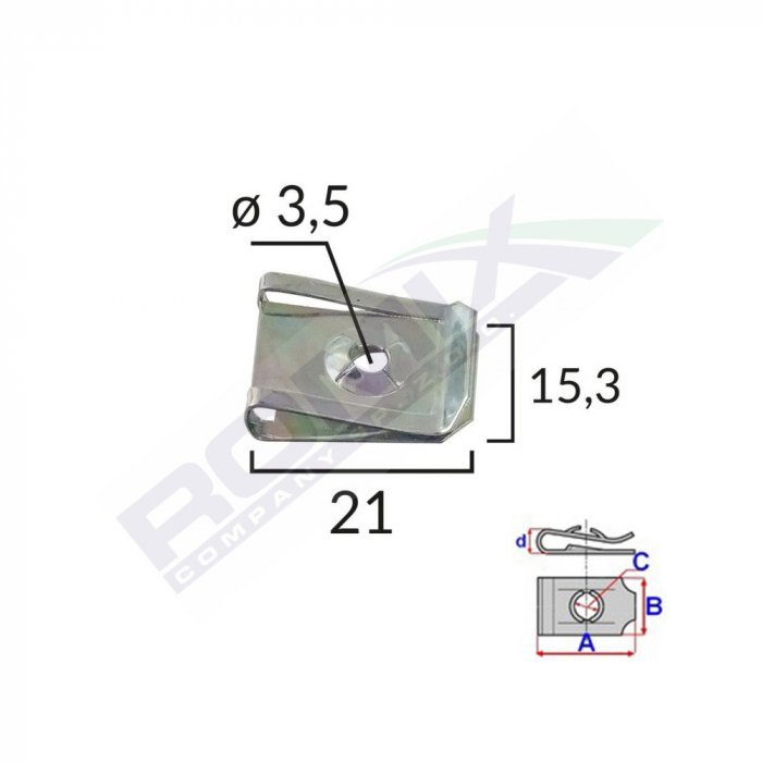 Clips Fixare Metalic 21X15.3Mm Universal Set 10 Buc [2]