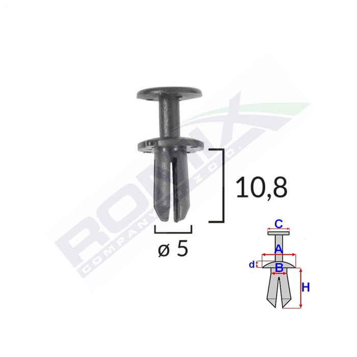 Clips Fixare Pentru Grup Vag 5X10.8Mm Negru - Set 10 Buc [1]