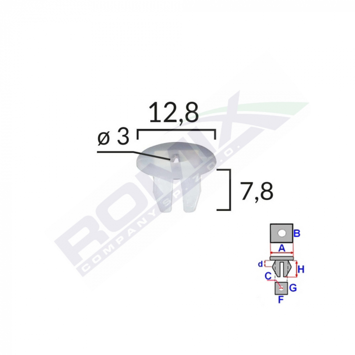 CLIPS FIXARE PENTRU GRUP VAG /CITROEN/ FIAT /ALFA - ALB SET 25 BUC [1]