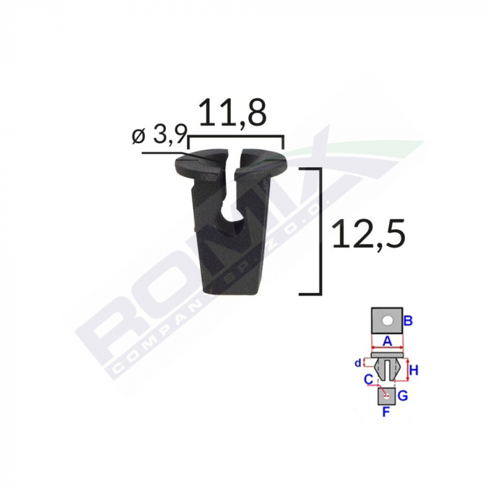 CLIPS FIXARE PENTRU GRUP VAG - NEGRU SET 10 BUC [2]