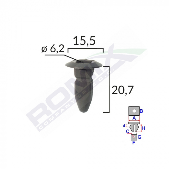 Clips Fixare Pentru Grup Vag - Negru Set 10 Buc [1]