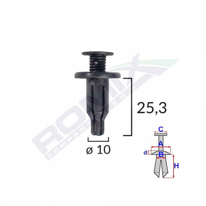 Clips Fixare Pentru Honda/Hyundai/Lexus/Toyota/Kia - Fixare Masca Fata - Negru Set 10 Buc [2]