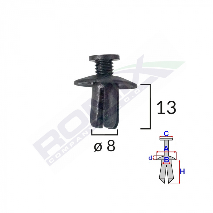 Clips Fixare Pentru Hyundai/Kia/Mazda - Negru Set 10 Buc [2]