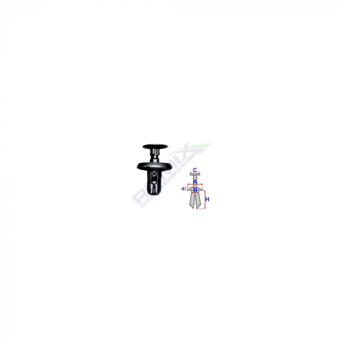 Clips Fixare Pentru Mitsubishi/Subaru 6X10Mm - Negru Set 10 Buc [1]