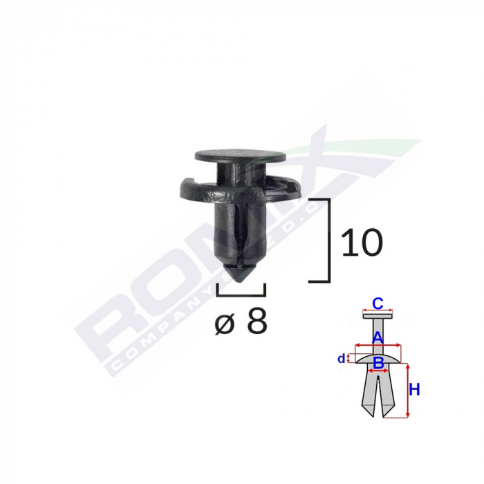 Clips Fixare Pentru Nissan/Toyota/Lexus/Suzuki 8X10Mm - Negru Set 10 Buc [1]