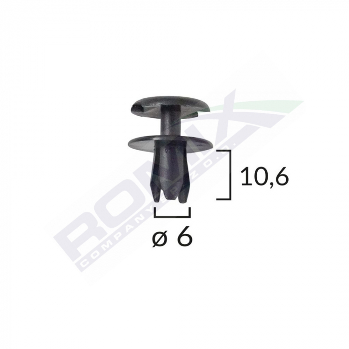 Clips Fixare Pentru Opel 6X10.6Mm - Negru Set 10 Buc [1]