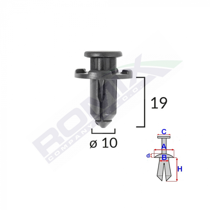 Clips Fixare Pentru Subaru 10X19Mm Negru - Set 10 Buc [2]