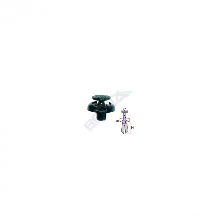 Clips Fixare Pentru Toyota 6.6X6.7Mm - Negru Set 10 Buc [1]