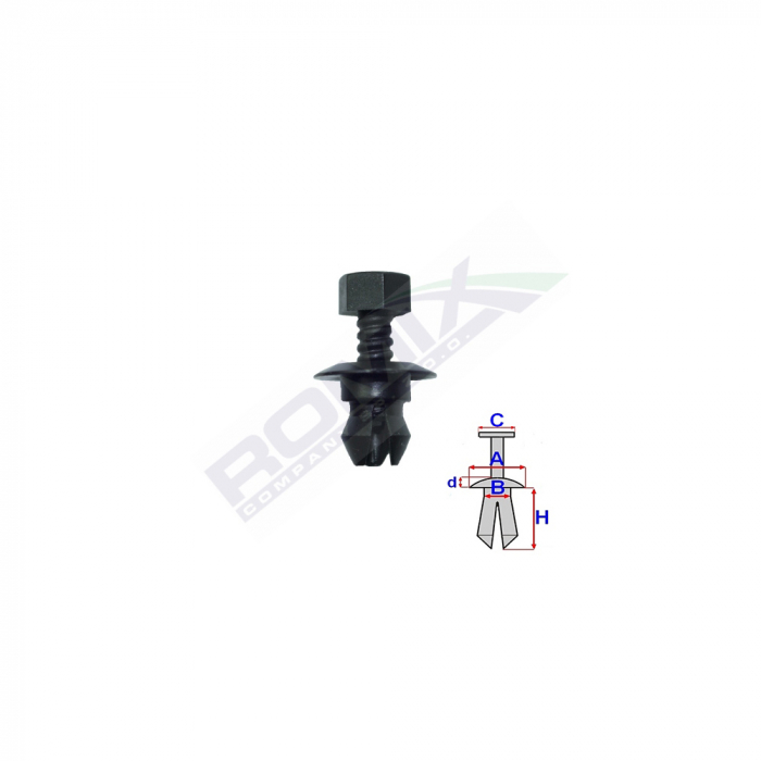 Clips Fixare Pentru Vw, Audi 8.5X10.6Mm Negru - Set 10 Buc [2]