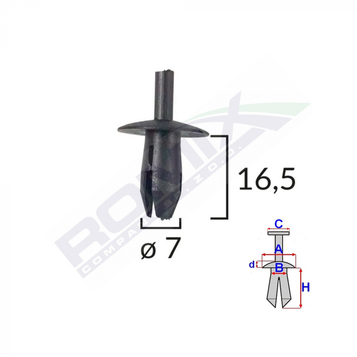 CLIPS FIXARE PENTRU VW MERCEDES - NEGRU SET 10 BUC [1]