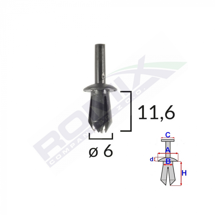 Clips Fixare Renault Dacia Mercedes Bmw Fiat - Negru Set 25 Buc [1]