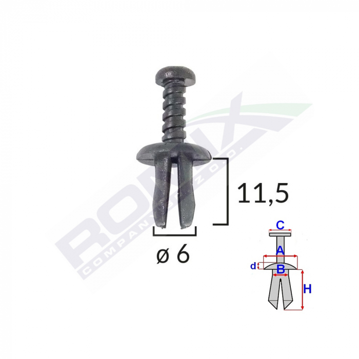 CLIPS FIXARE RENAULT/SEAT - NEGRU SET 25 BUC [1]