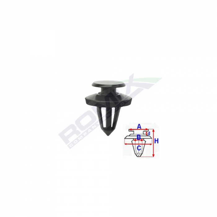 Clips Tapiterie Pentru Alfa, Citroen, Fiat, Peugeot 8X21.4Mm Negru - Set 10 Buc [1]