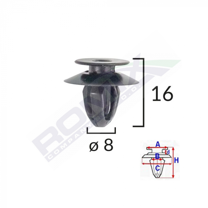 Clips Tapiterie Pentru Bmw Mini 8X16Mm - Negru Set 10 Buc [1]
