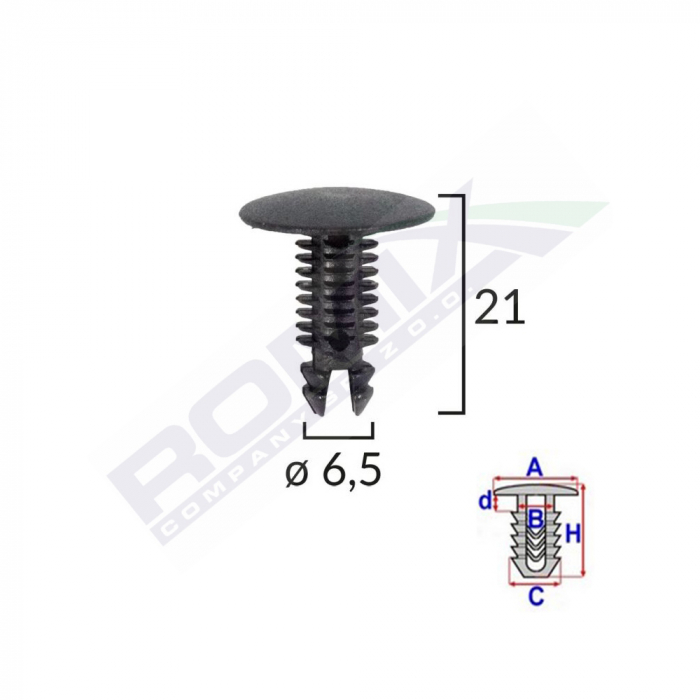 Clips Tapiterie Pentru Citroen/Alfa Romeo/Peugeot - Negru Set 10 Buc [1]