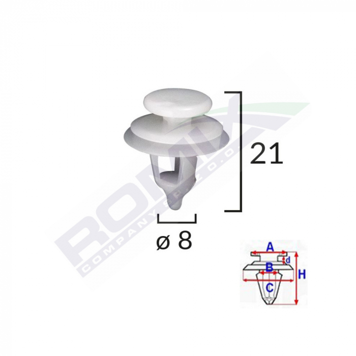 Clips Tapiterie Pentru Citroen/Peugeot - Alb Set 10 Buc [2]
