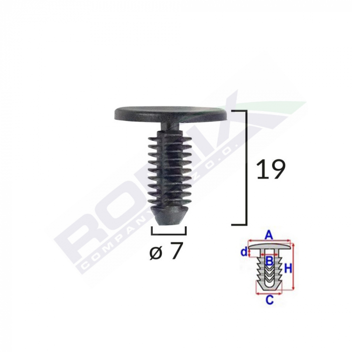 Clips Tapiterie Pentru Citroen/Peugeot - Negru Set 10 Buc [1]
