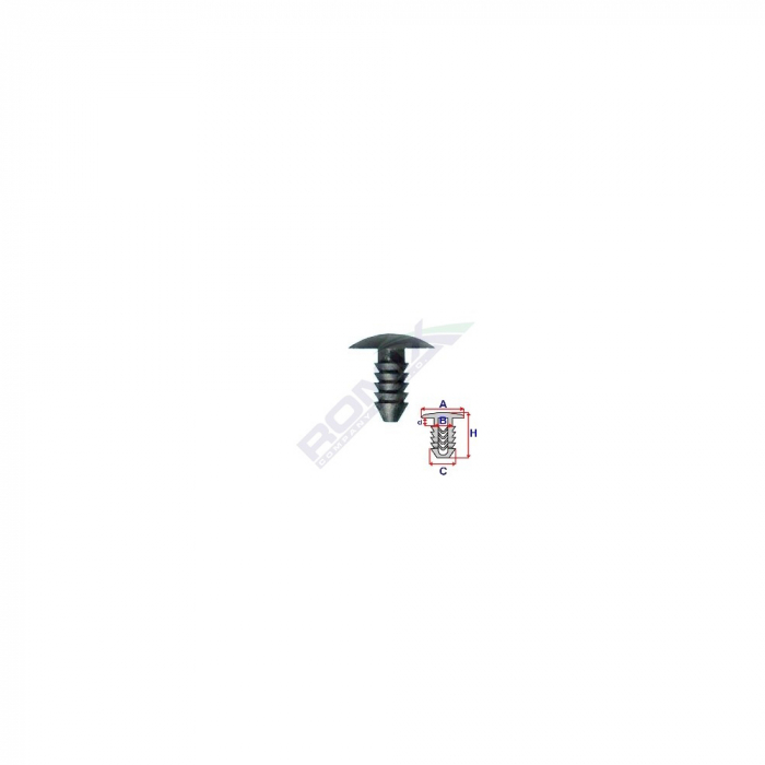Clips Tapiterie Pentru Fiat/Grup Vag 7X17.9Mm - Gri Set 10 Buc [2]