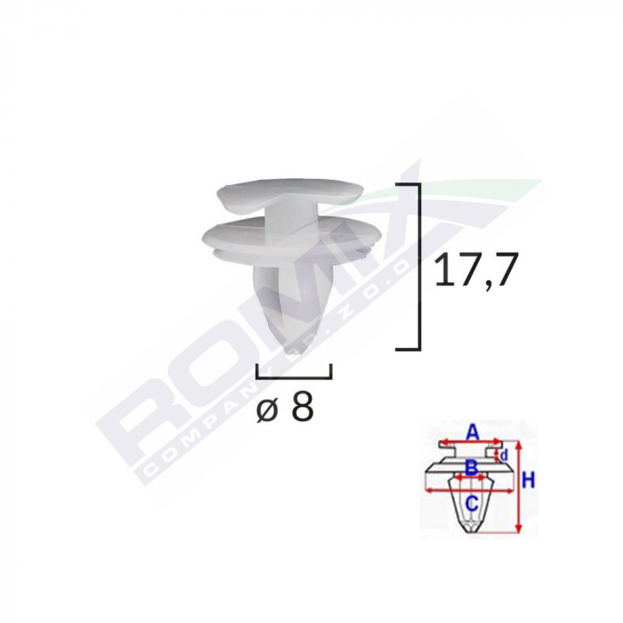 Clips Tapiterie Pentru Fiat/Lancia/Alfa Romeo/Renault - Alb Set 25 Buc [1]