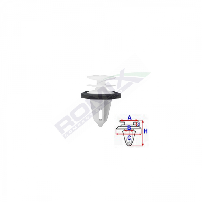 Clips Tapiterie Pentru Ford 9.6X21.9Mm Alb - Set 10 Buc [1]