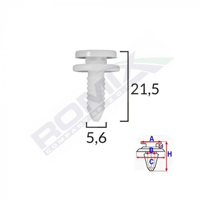 Clips Tapiterie Pentru Grup Vag 5.6X21.5Mm Alb Set 10 Buc [2]