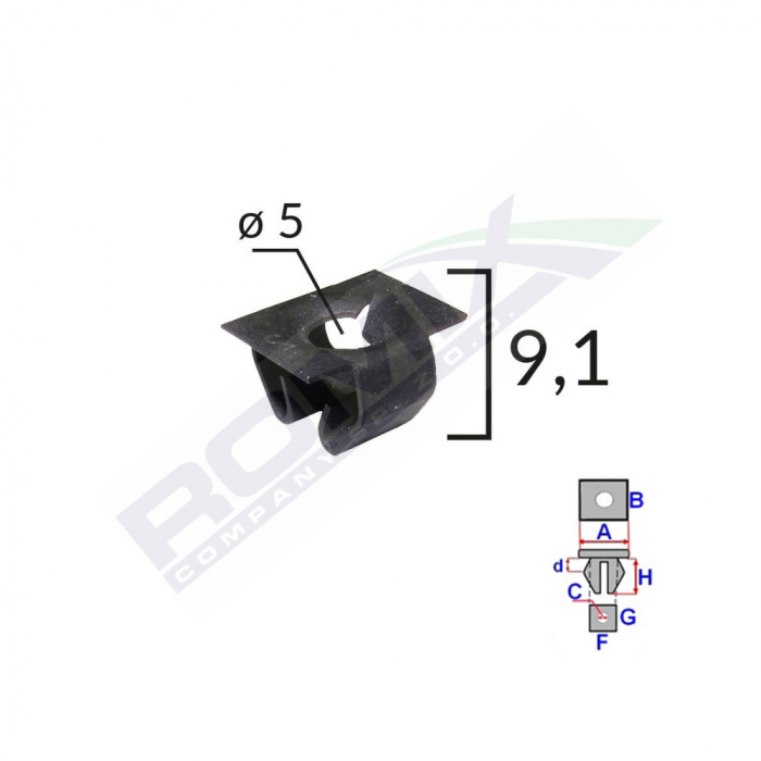 Clips Tapiterie Pentru Grup Vag Audi Mercedes - Negru Set 10 Buc [2]