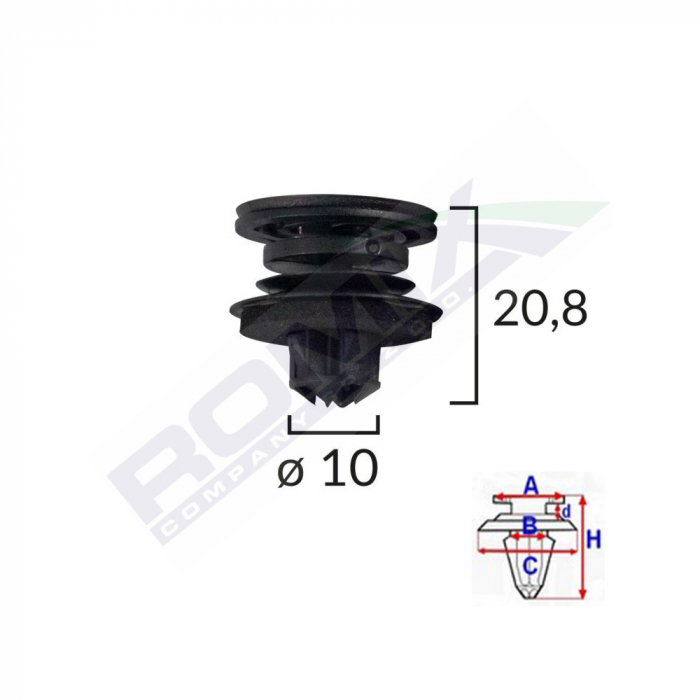 Clips Tapiterie Pentru Grup Vag - Negru Set 10 Buc [2]