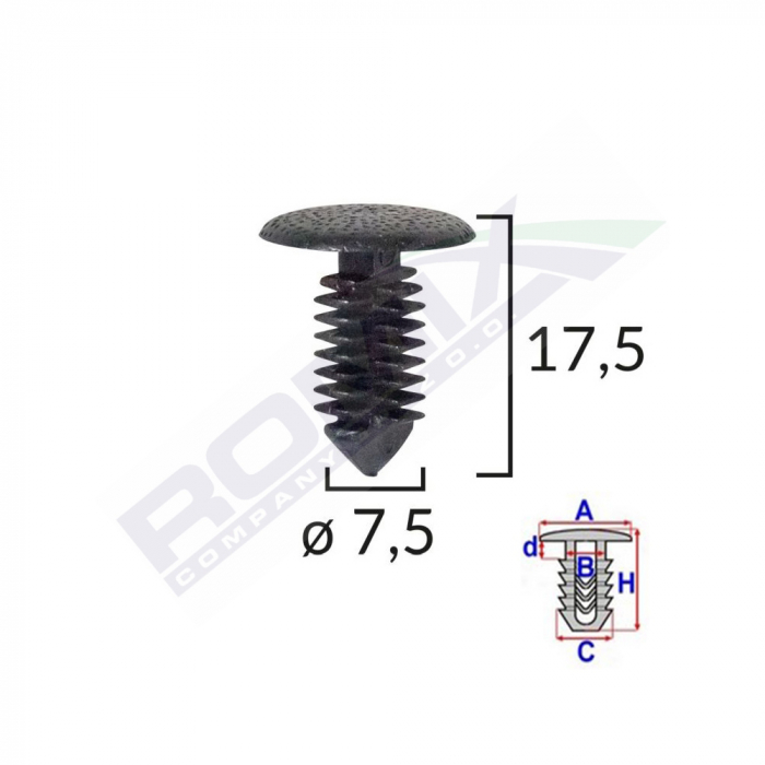 Clips Tapiterie Pentru Opel/Citroen/Peugeot - Negru Set 10 Buc [2]