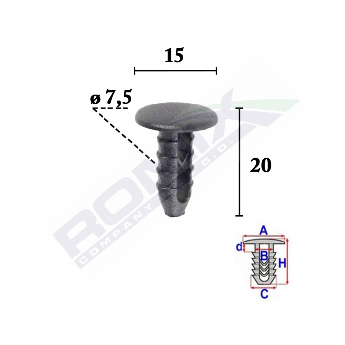 CLIPS TAPITERIE PENTRU PENTRU FIAT/LANCIA/ALFA ROMEO SET 25 BUC [2]