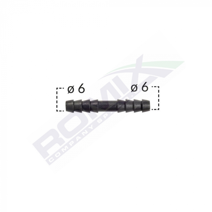 Conector Drept Furtun Conducte 6Mm - Negru Set 10 Buc [2]
