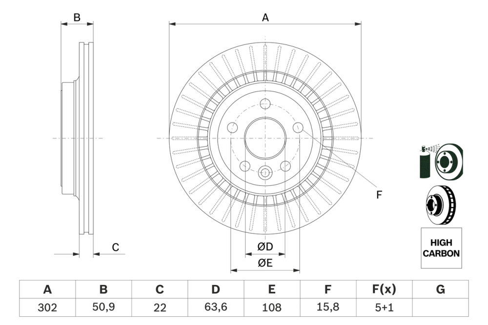 Disc frana BOSCH 0986479713 [2]