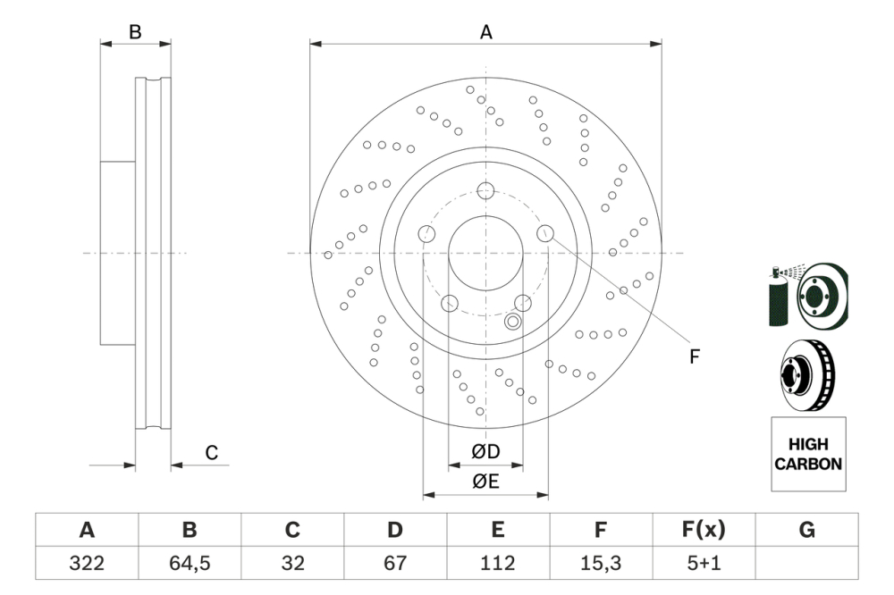 Disc frana BOSCH 0986479408 [3]