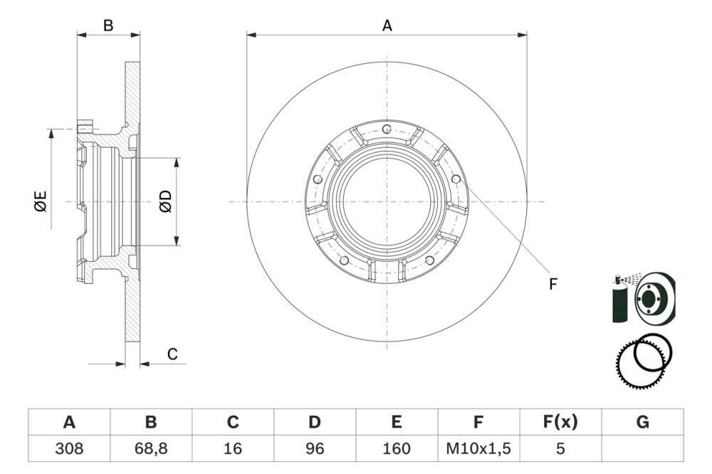 Disc frana BOSCH 0986479F62 [3]