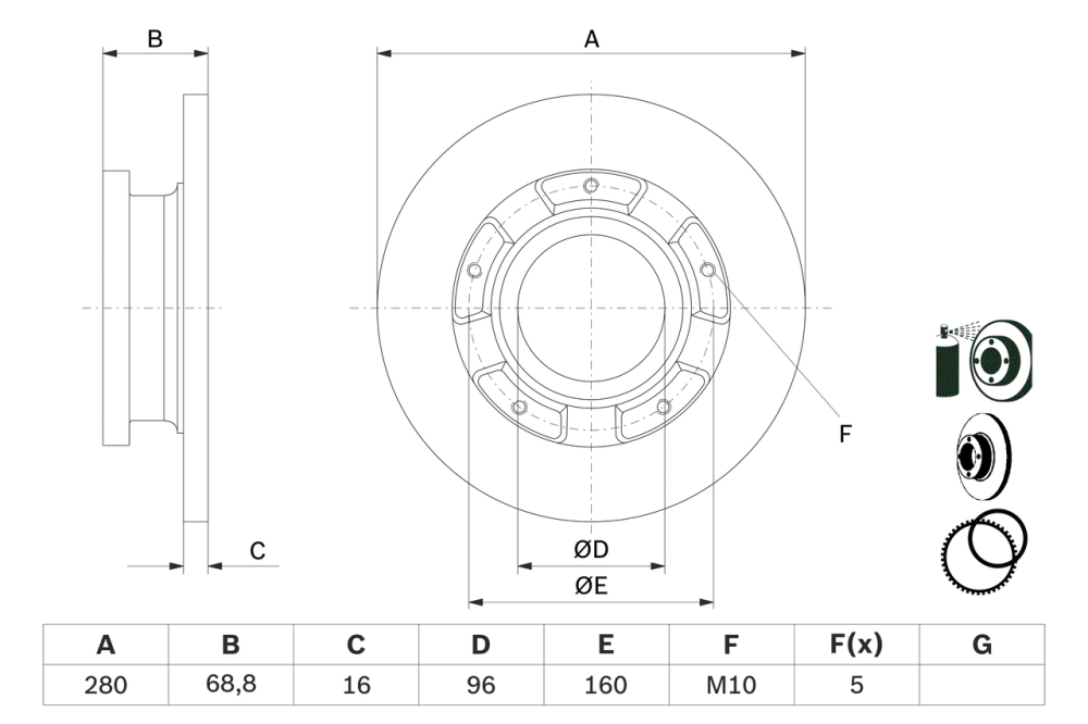 Disc frana BOSCH 0986479401 [3]