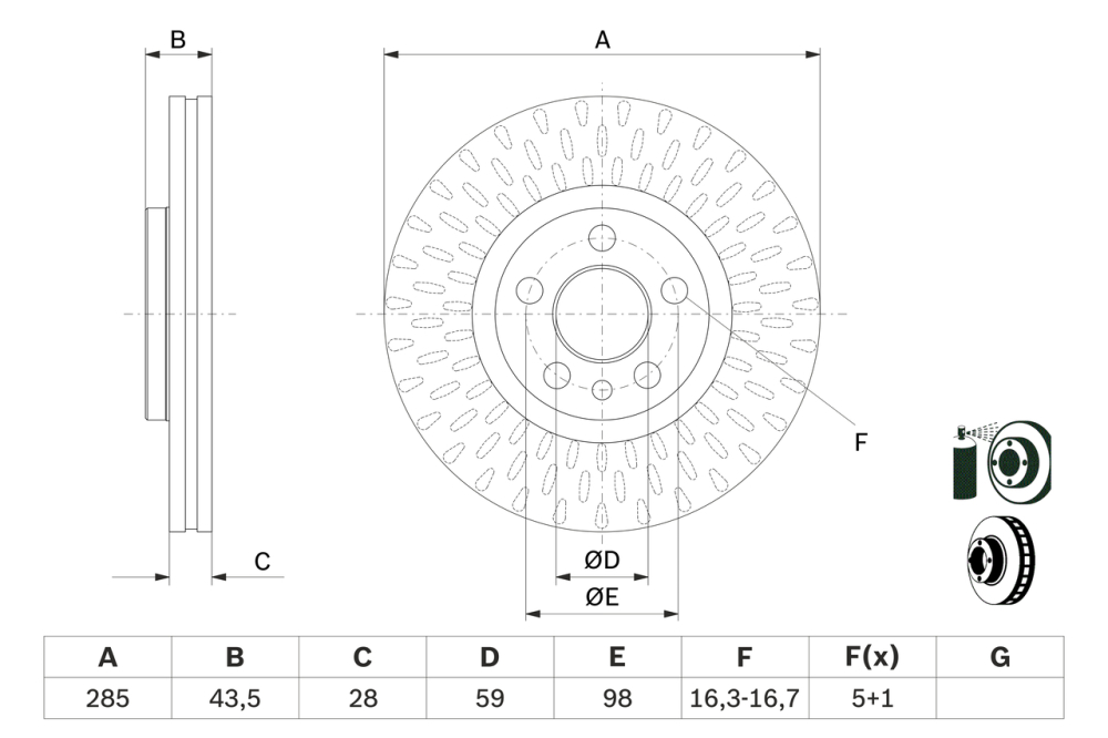 Disc frana BOSCH 0986479114 [4]