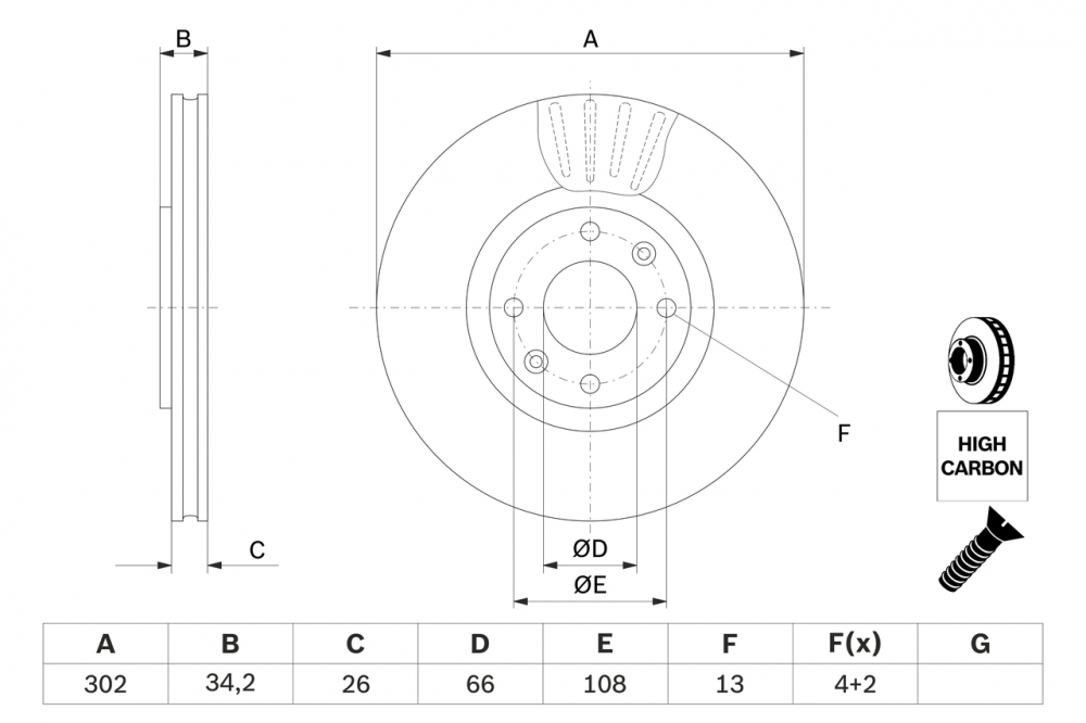 Disc frana BOSCH 0986479548 [4]