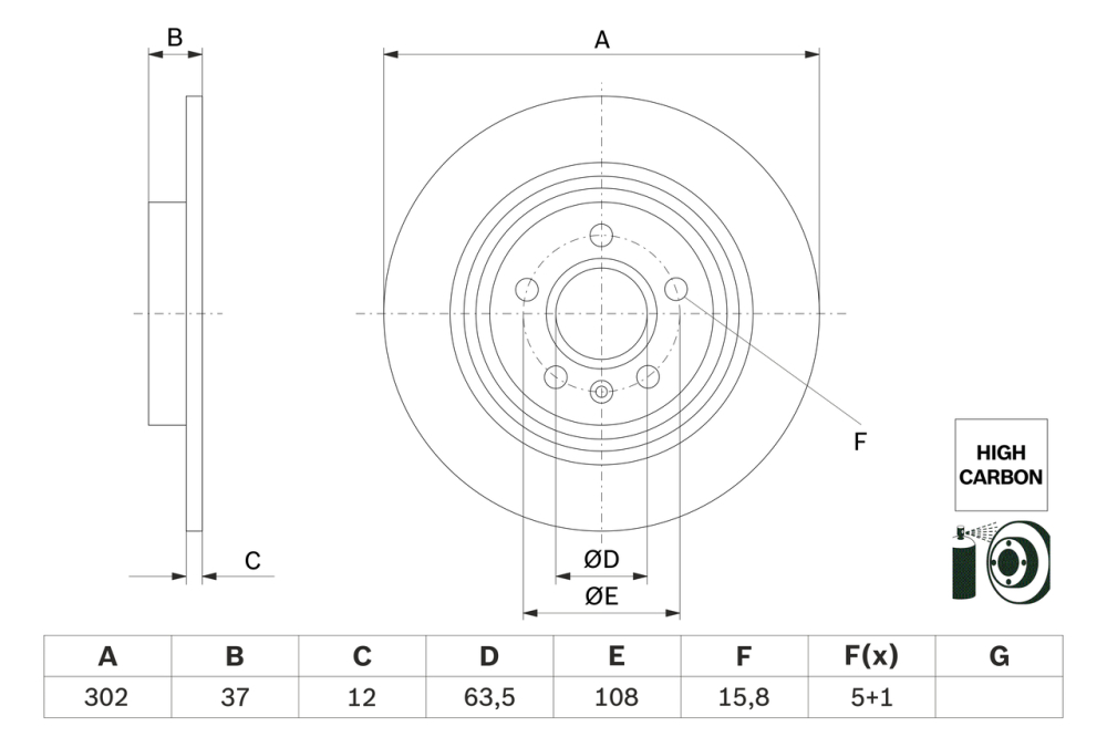 Disc frana BOSCH 0986479G98 [4]