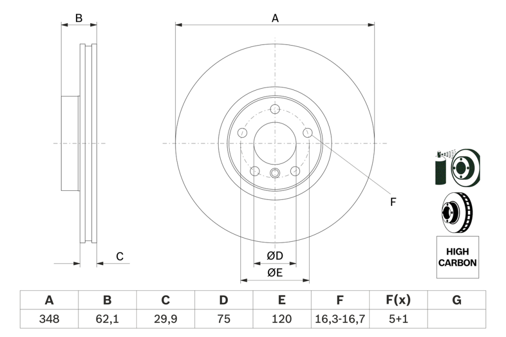 Disc frana BOSCH 0986479436 [5]