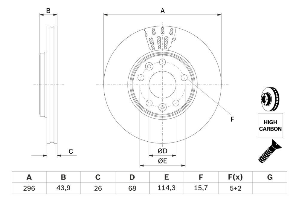 Disc frana BOSCH 0986479551 [2]