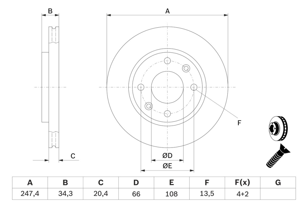 Disc frana BOSCH 0986478370 [5]