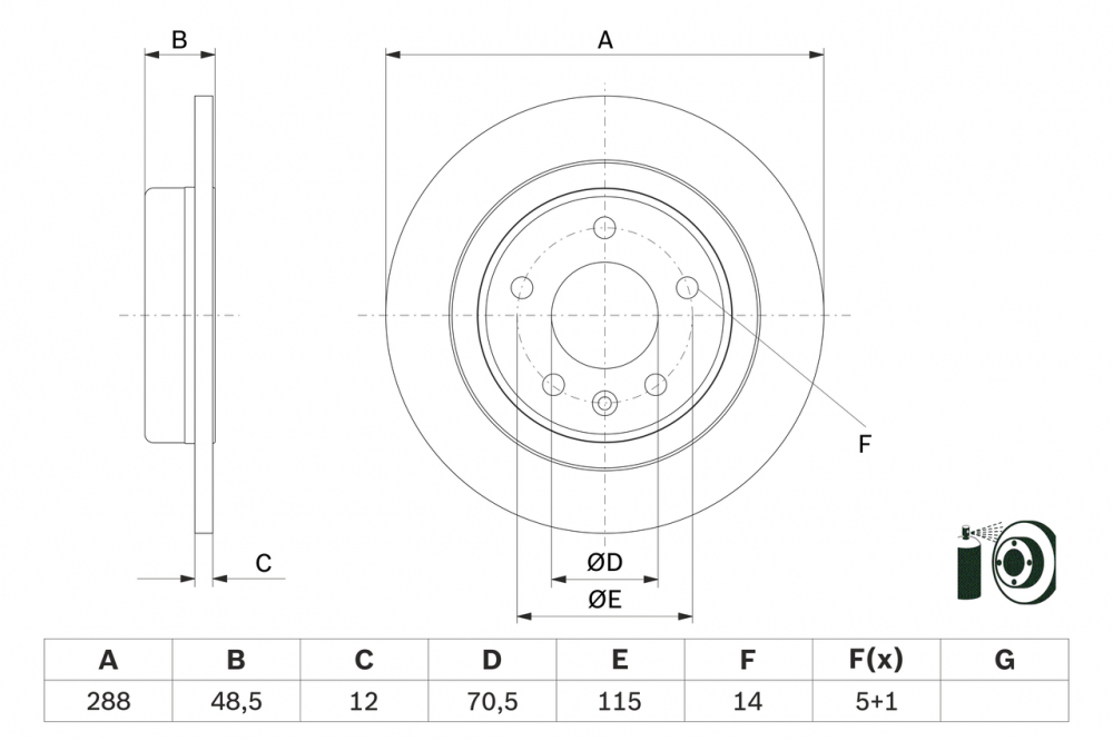 Disc frana BOSCH 0986479F83 [2]