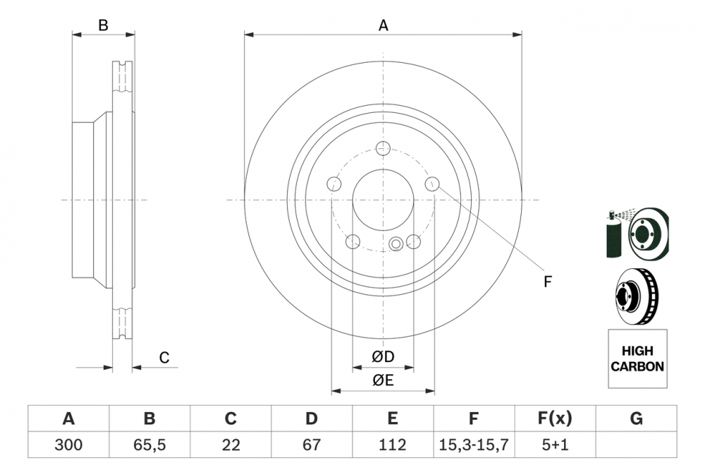Disc frana BOSCH 0986479042 [3]