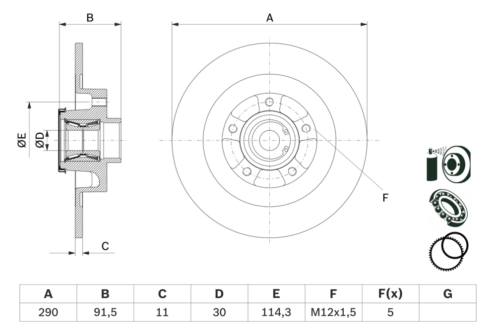 Disc frana BOSCH 0986479F42 [3]