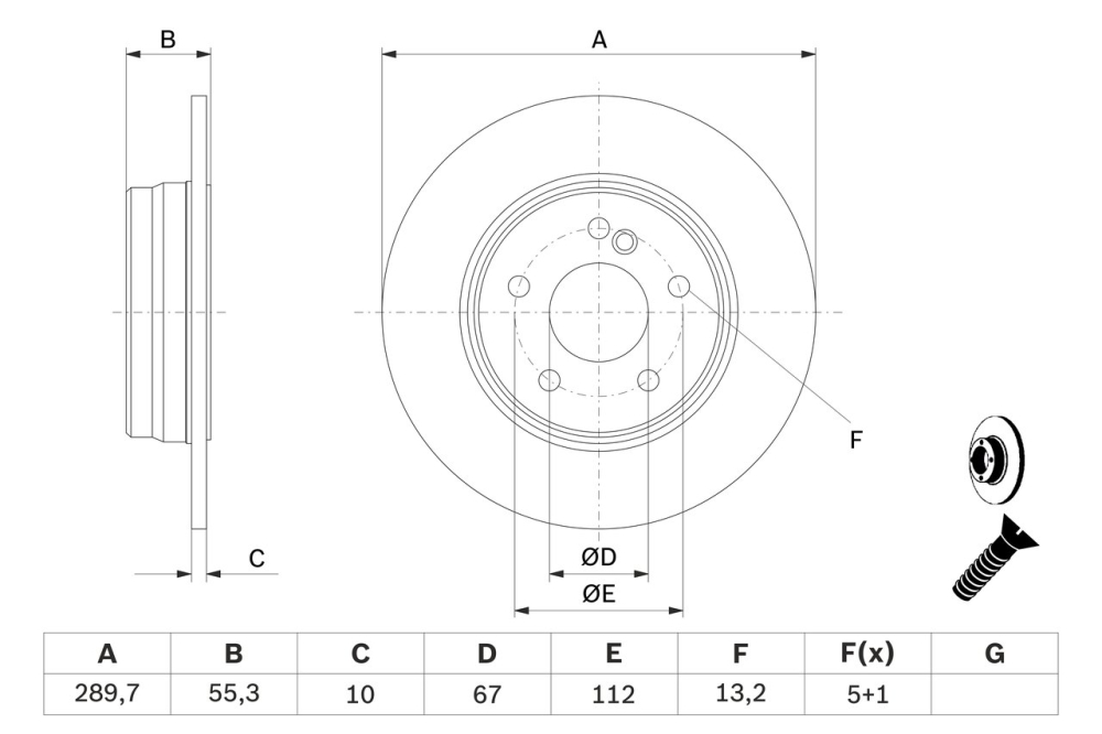 Disc frana BOSCH 0986479B41 [2]