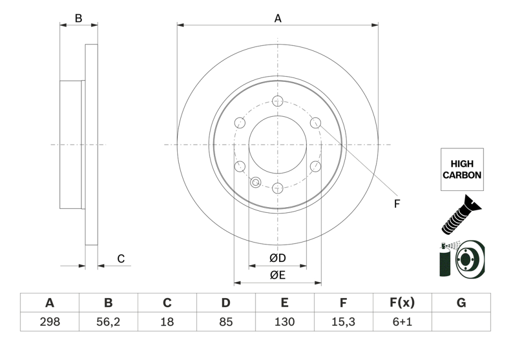 Disc frana BOSCH 0986479H07 [2]