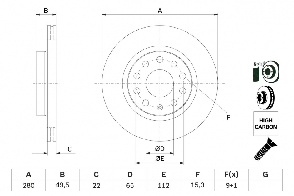 Disc frana BOSCH 0986479098 [5]