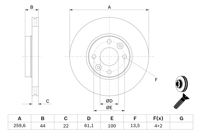 Disc frana BOSCH 0986479b73 [4]