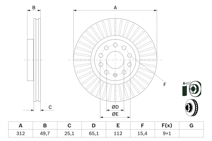 Disc frana BOSCH 0986479932 [5]