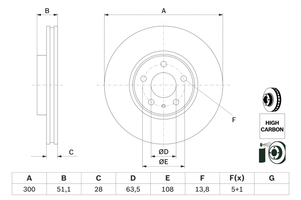 Disc frana BOSCH 0986479D85 [3]