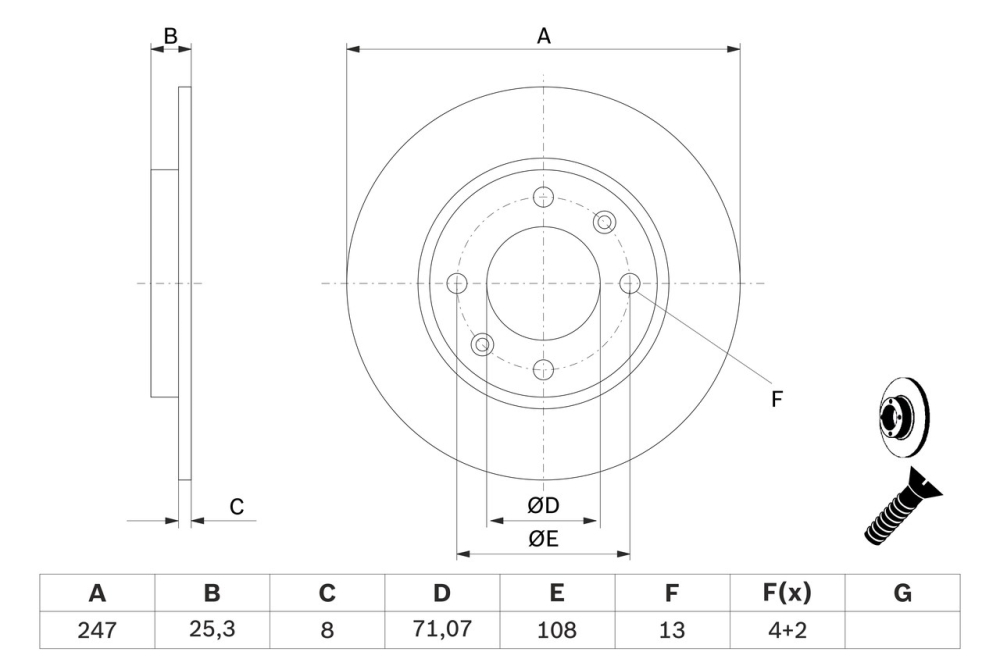 Disc frana BOSCH 0986478464 [3]